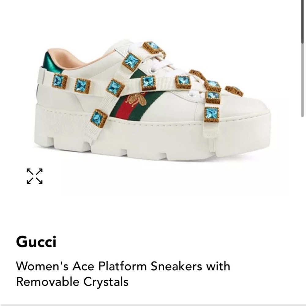 NIB Gucci Ace Platforms with Crystals